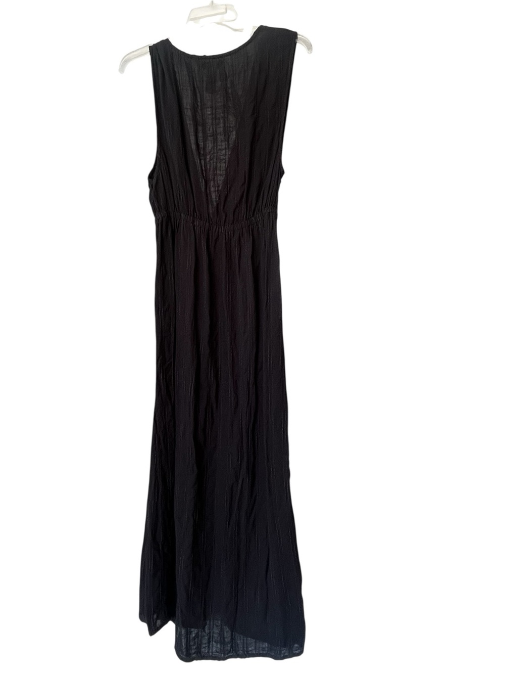 L*Space Down The Line Black Textured Dress Plunging Neckline Coverup Small - Picture 8 of 10